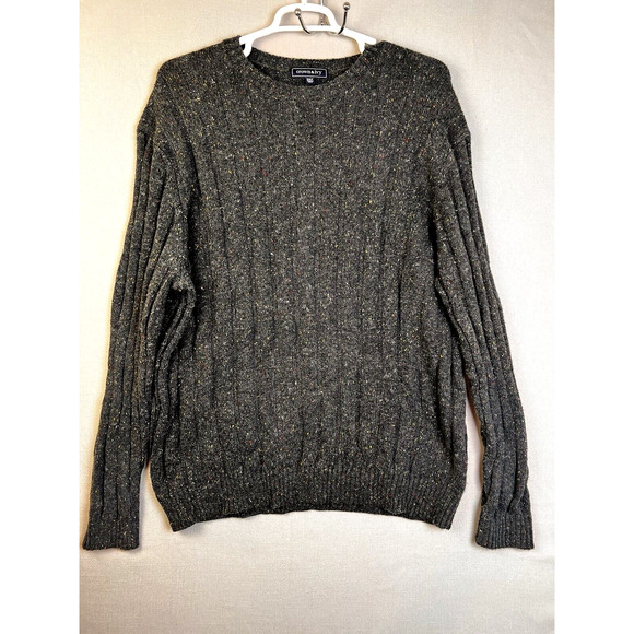Crown & Ivy Pullover Sweater Men's 2XLT Oversized Gray Ribbed Outdoors Casual - Picture 1 of 6